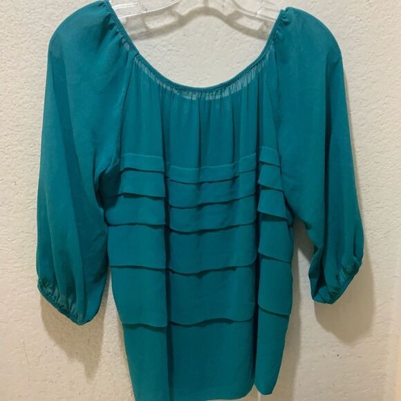 Studio M Womens Green Blouse Top Shirt New size Small - Picture 4 of 6